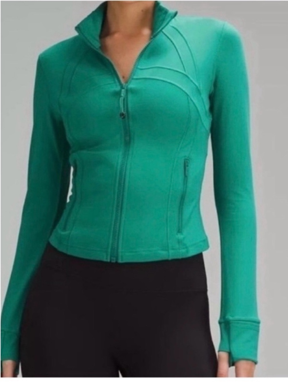 Lululemon Cropped Define Jacket *Nulu Cascadia Green Sz 6 Rare